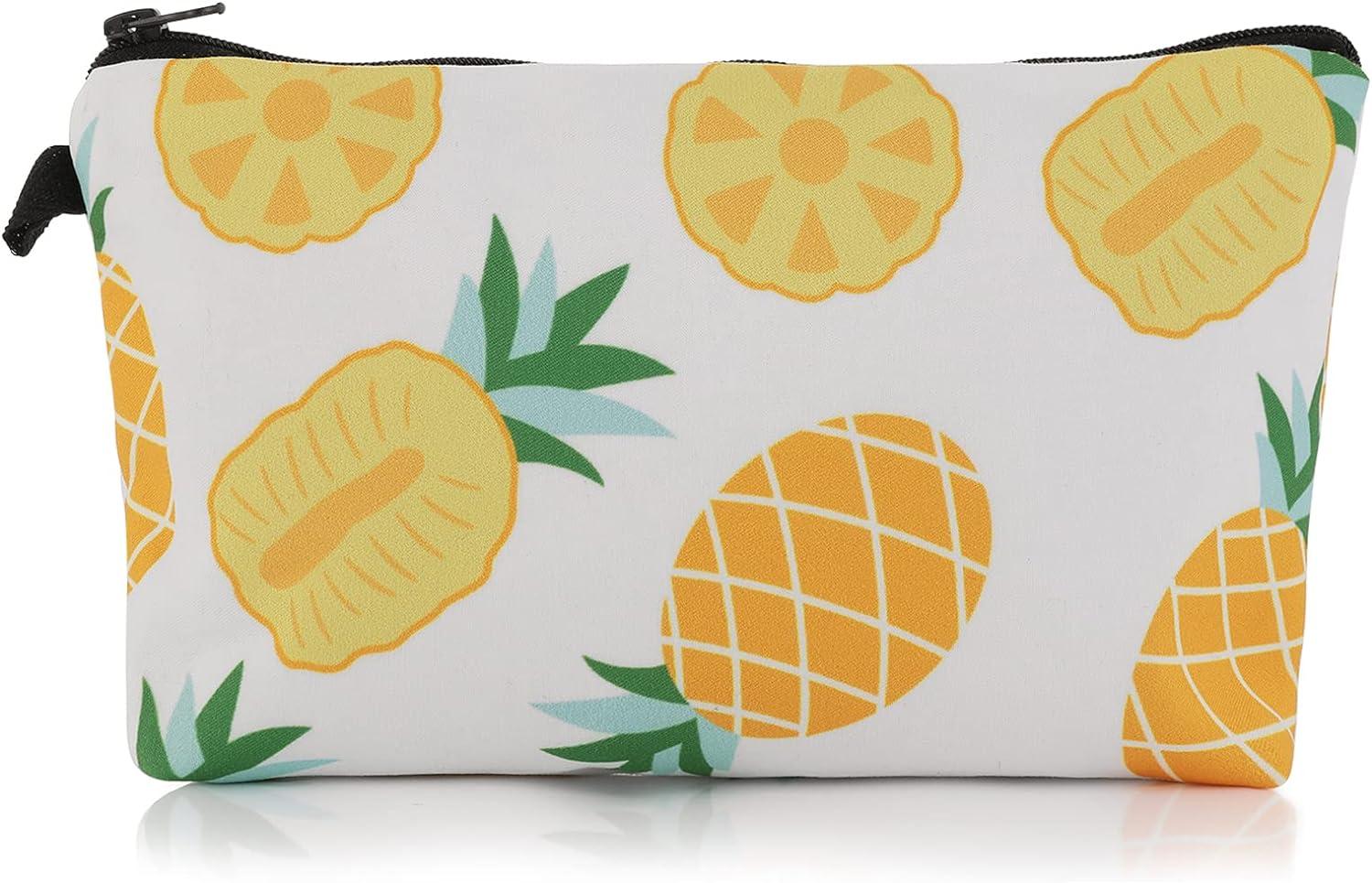 Túi vệ sinh vải nhỏ - Mẫu dứa - với dây kéo - dành cho phụ nữ