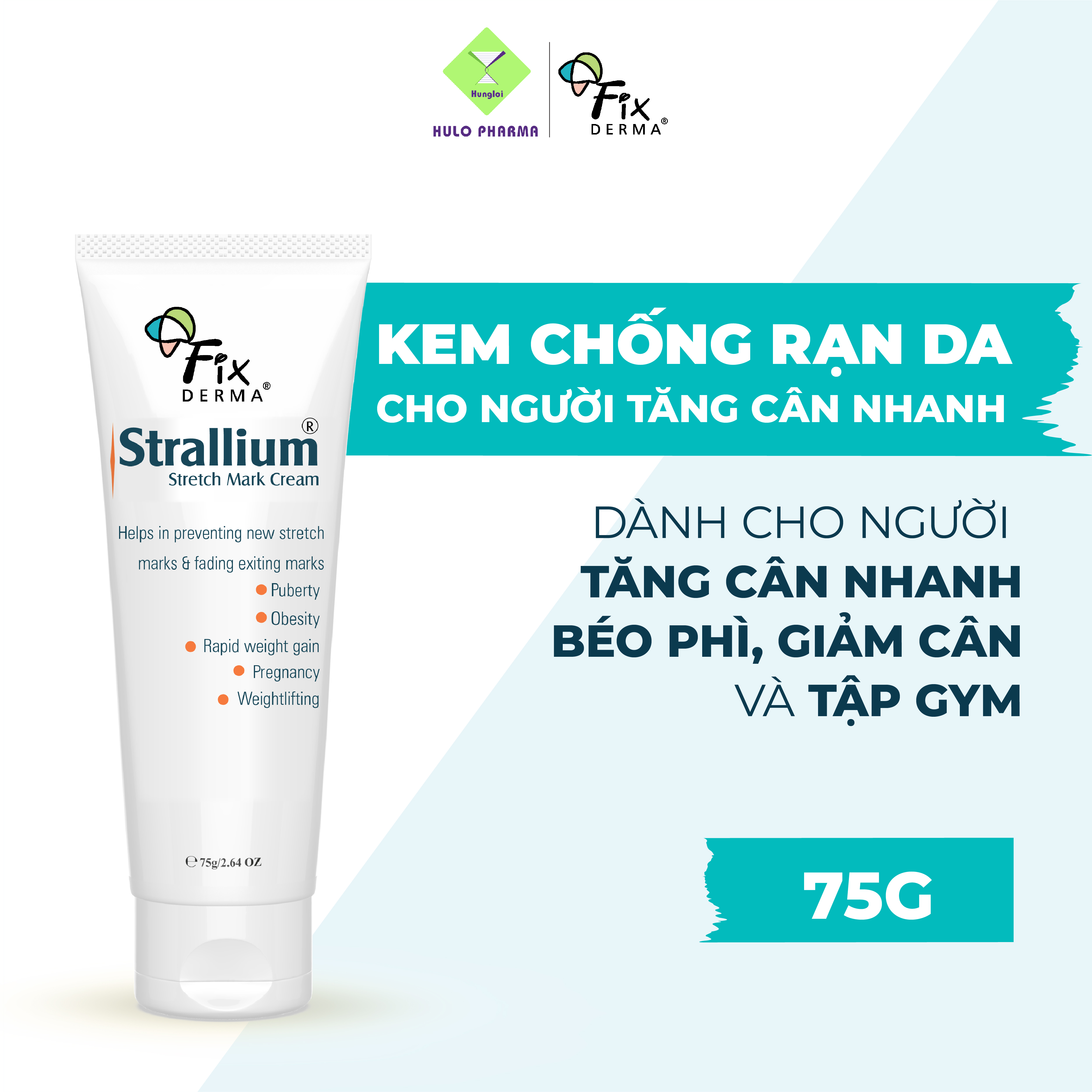 Kem làm mờ vết rạn da Fixderma Strallium Stretch Mark Cream (75g)