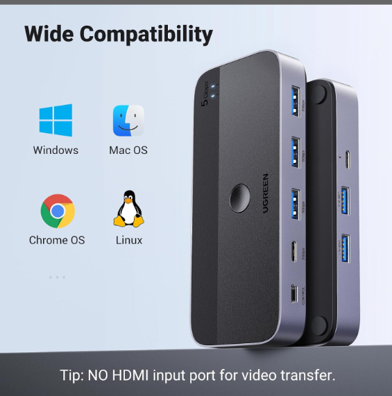 Thiết Bị Chia Sẻ 2 cổng USB 3.0 chia sang 4 cổng (3 USB A 3.0 + USB-C)  Ugreen 15705 - Hàng chính hãng