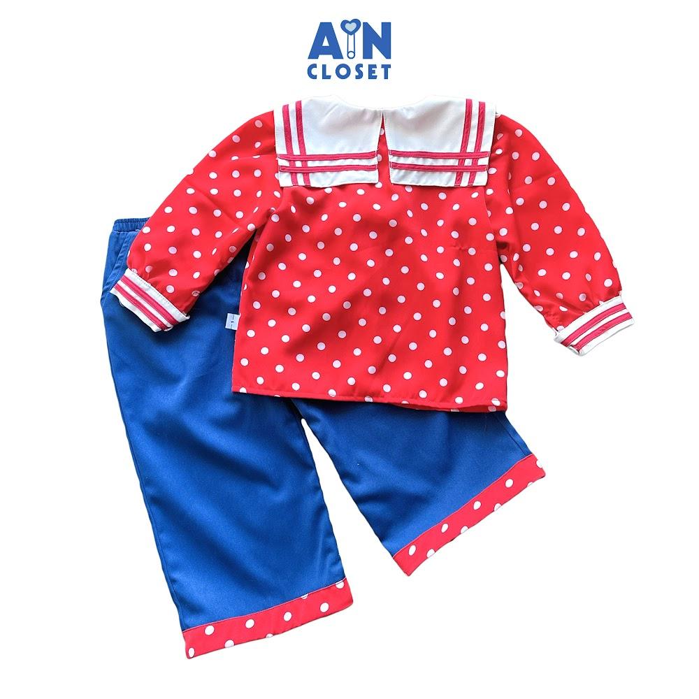 Bộ quần áo Dài bé gái họa tiết Thuỷ Thủ Bi Lụa Đỏ - AICDBGMYH1V6 - AIN Closet