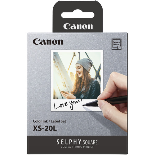 Bộ Màu Mực / Giấy Sticker XS-20L CANON dùng cho máy in SELPHY Square QX10 - Hàng Chính Hãng