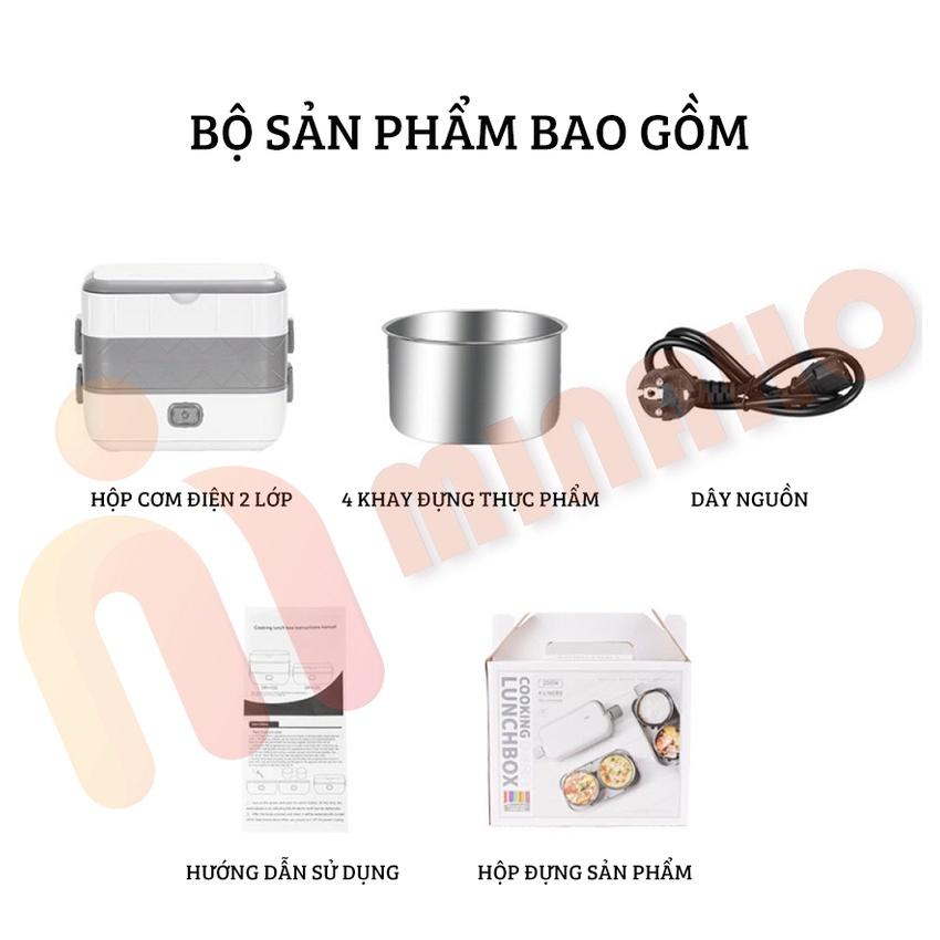 Cặp Lồng Cắm Điện Ủ Cơm Cao Cấp Minaho - Cà Mèn Đựng Cơm Cắm Điện Văn Phòng