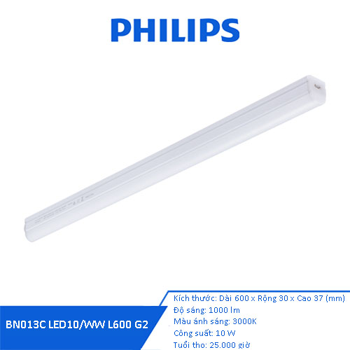 Bộ đèn Philips LED Batten BN013C LED10/WW L600 G2