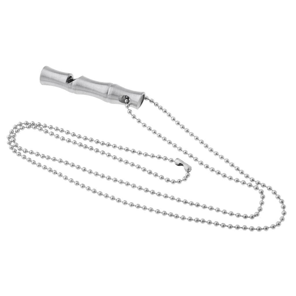 2xEmergency Safety Whistle Outdoor Survival Waterproof Stainless Steel Whistle