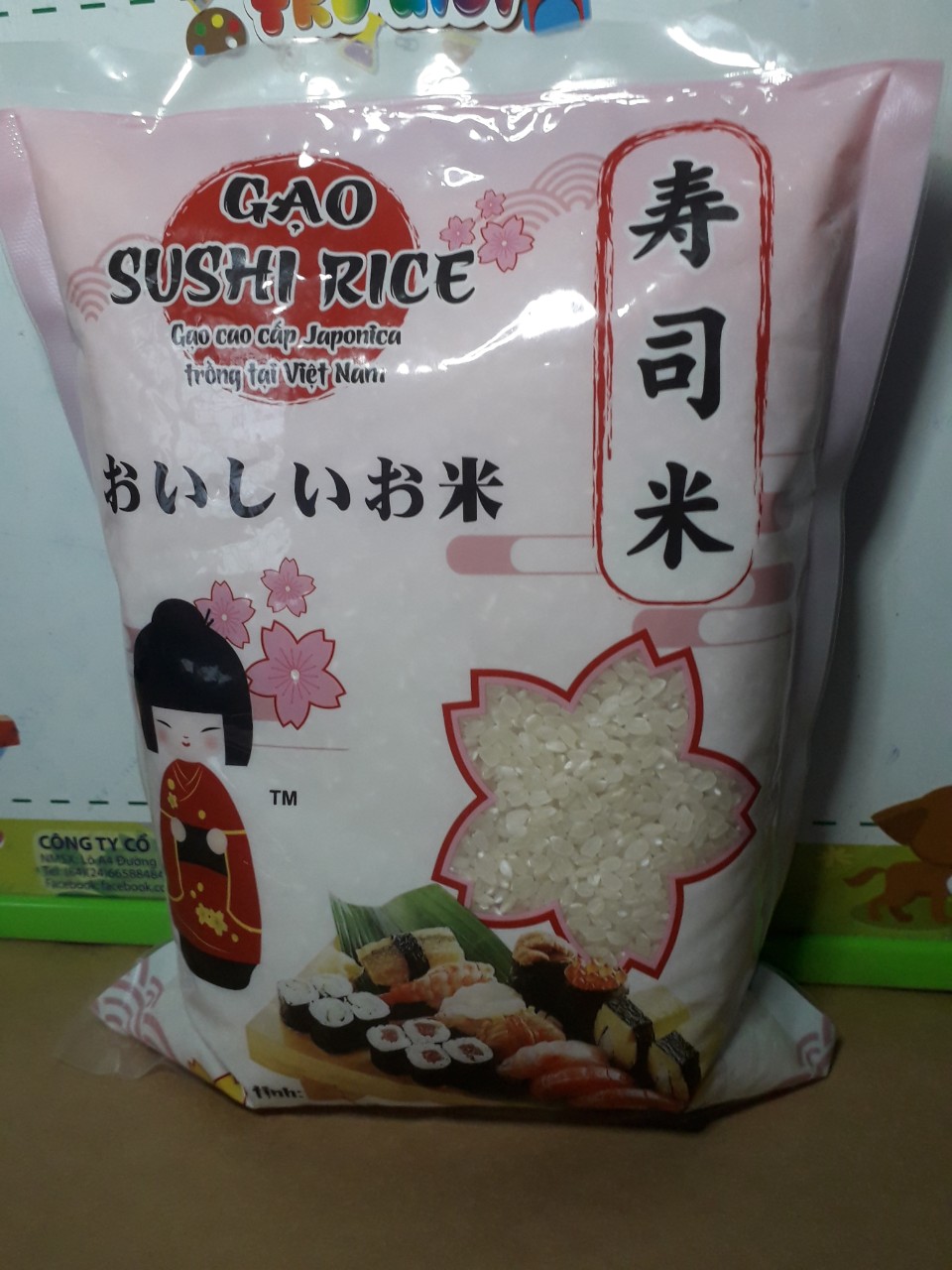 Gạo Nhật SUSHI RICE 1KG (Giống Nhật trồng tại Việt Nam)