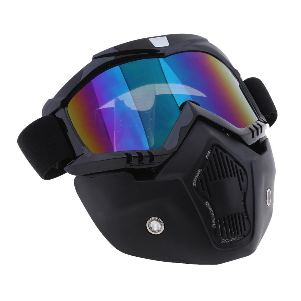 Detachable Face Mask Goggles Shield Windproof Dustproof Helmet Eyewear