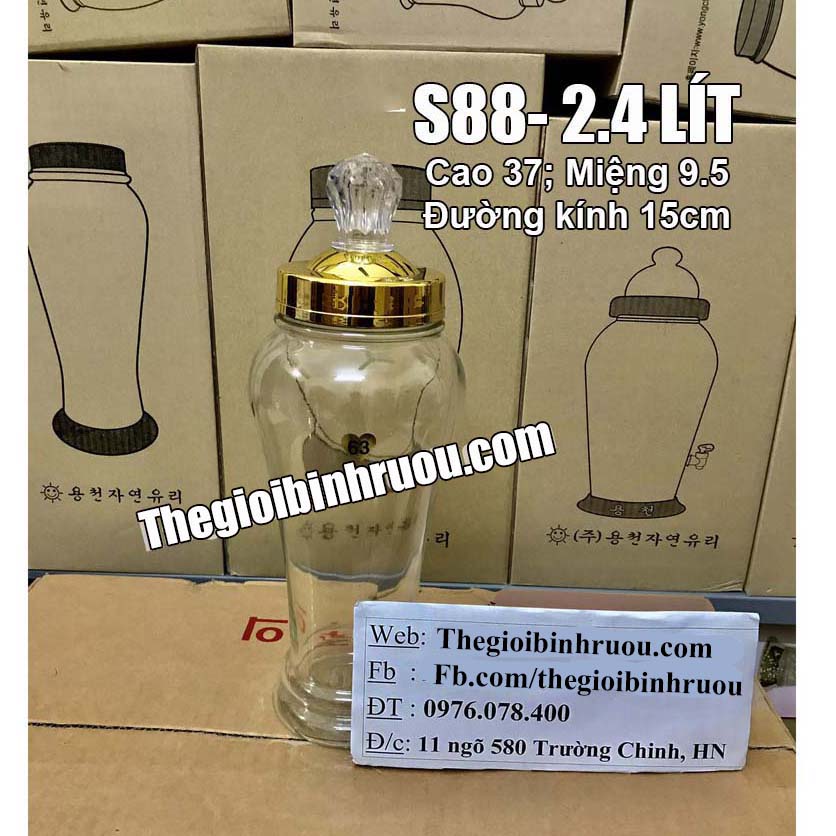 Bình thủy tinh ngâm sâm Hàn Quốc 2,4 lít