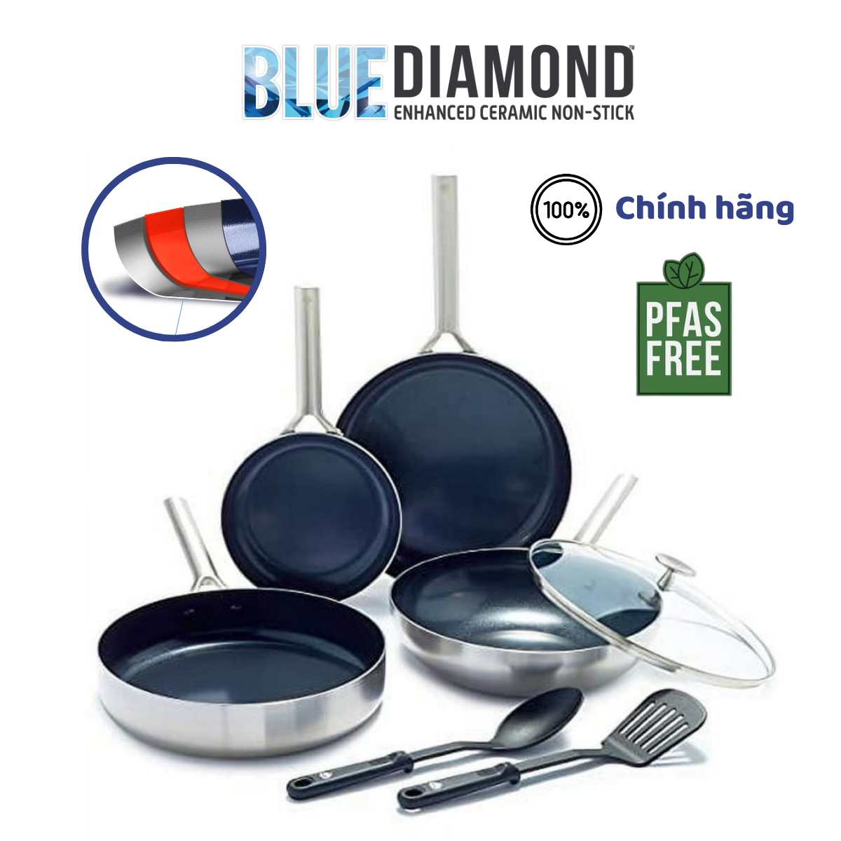 Xửng hấp cao cấp Blue Diamond 16 cm