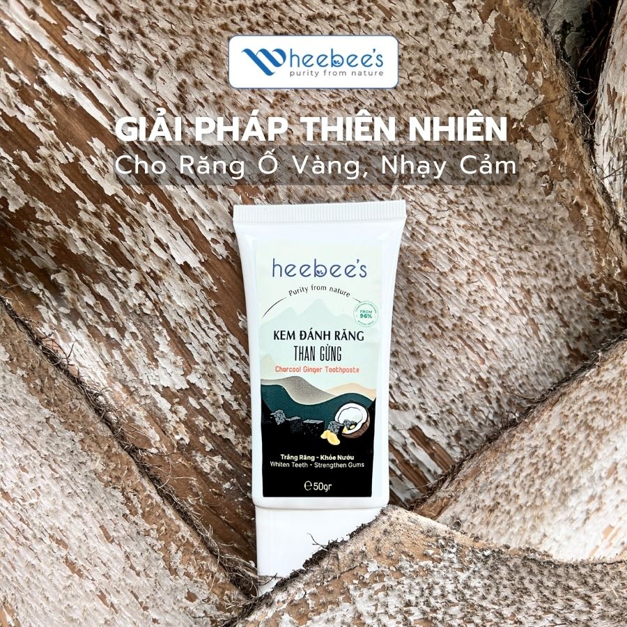 Kem Đánh Răng Than Gừng Heebee's 50gr - Trắng Răng, Khỏe Nướu