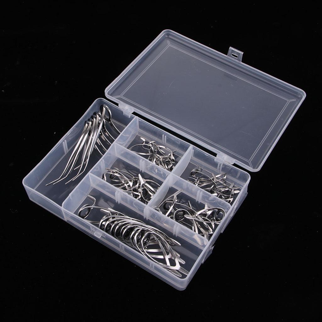 55pcs Fishing Rod Guides Replacement Repair Kit Boat Fishing Rod Guides Ring