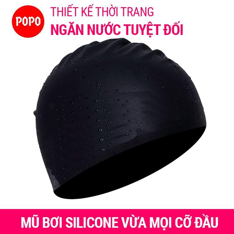 Mũ bơi người lớn chất liệu nón bơi silicone trơn POPO CA31 dùng khi bơi lội, thi đấu