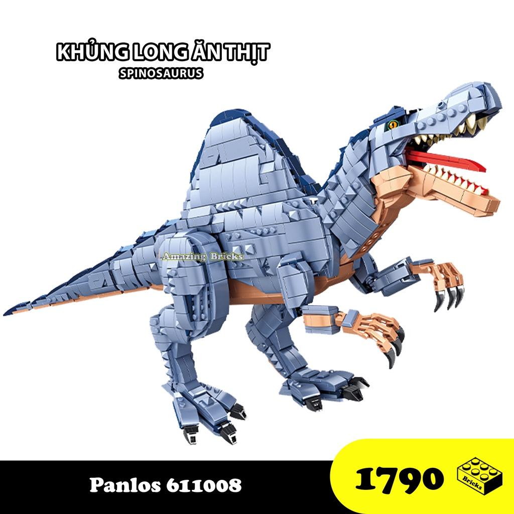 Đồ chơi Lắp Ráp Khủng Long Bạo Chúa ăn thịt, Panlos 611008 Spinosaurus, Xếp hình thông minh