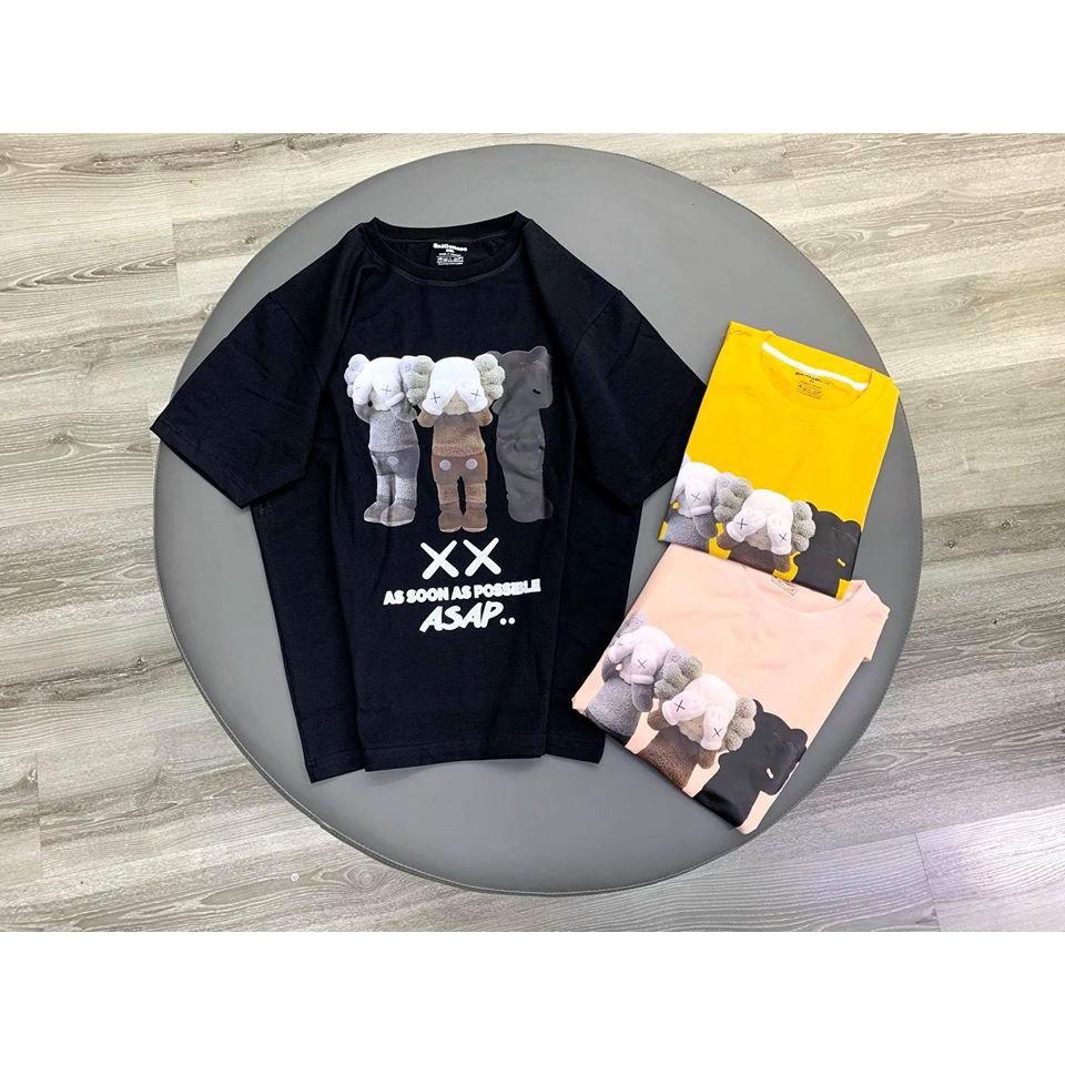 Áo Thun Cotton Cao Cấp Nam Nữ Hình Kaws Unisex