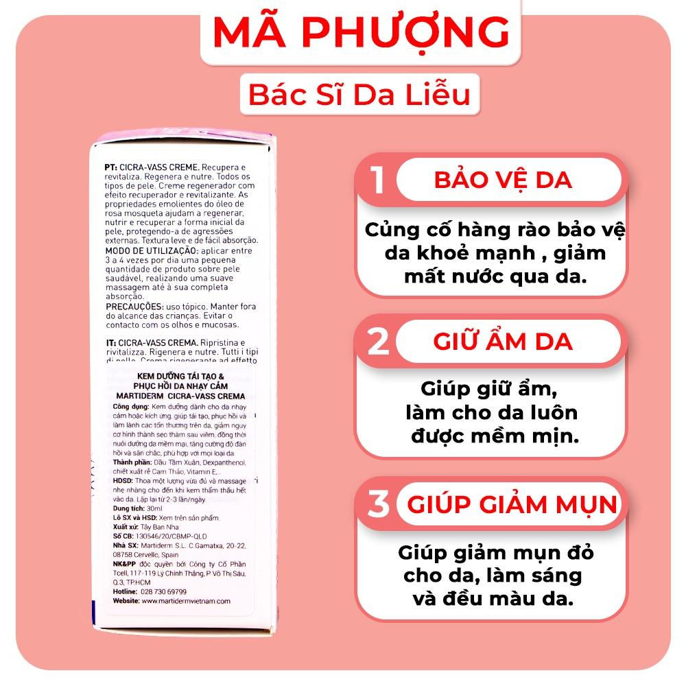 Kem Dưỡng Phục Hồi Da Nhạy Cảm MartiDerm Skin Repair Cicra Vass Cream 30ml