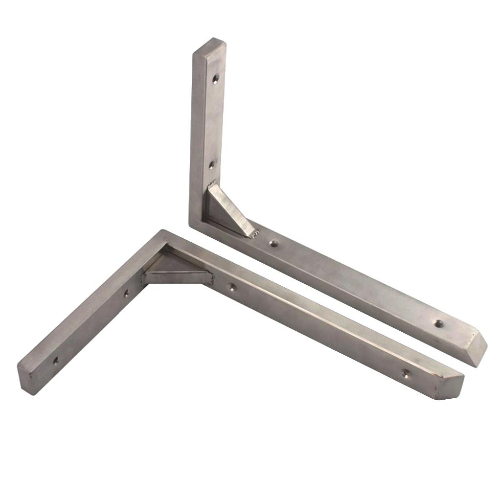 2x2 Pcs Stainless Steel Triangular Corner Wall Shelf Bracket Holder 6 Inch