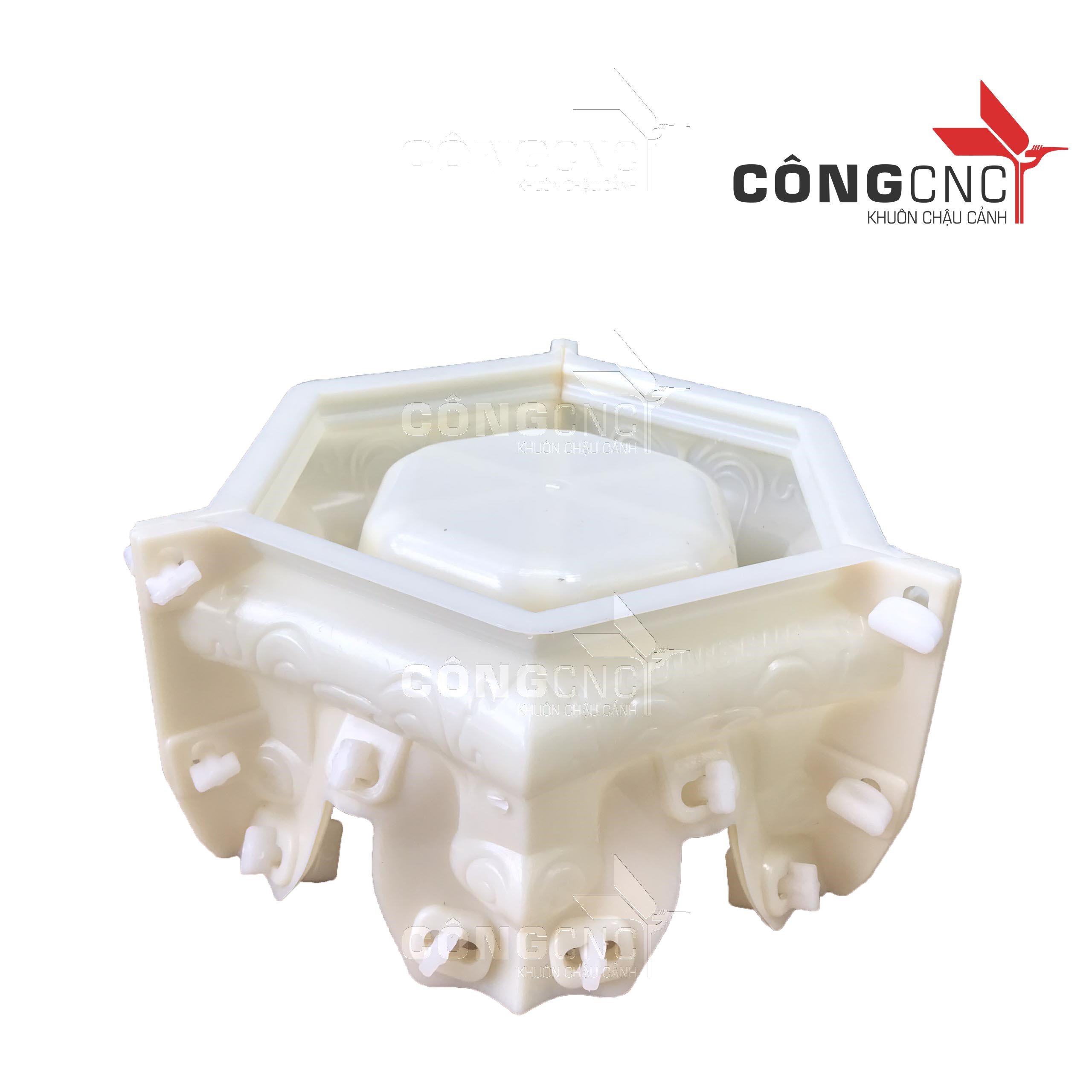 Khuôn Chậu Lục Giác 31-Kèm Chân Đôn Kỷ