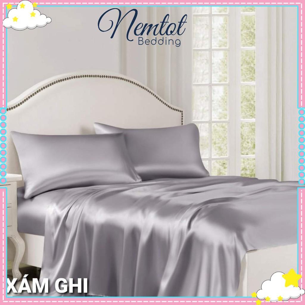 Trọn bộ chăn ga phi lụa Thái Tuấn loại 1 cực kì sang chảnh - NEMTOTBEDDING