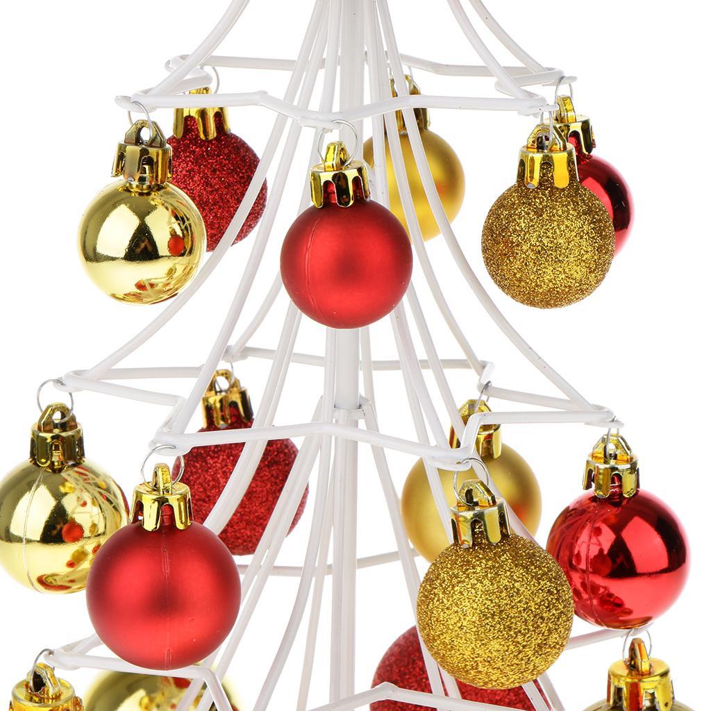 Mini Christmas Bauble Tree Ball Xmas Home Table Centerpiece Decor Red gold