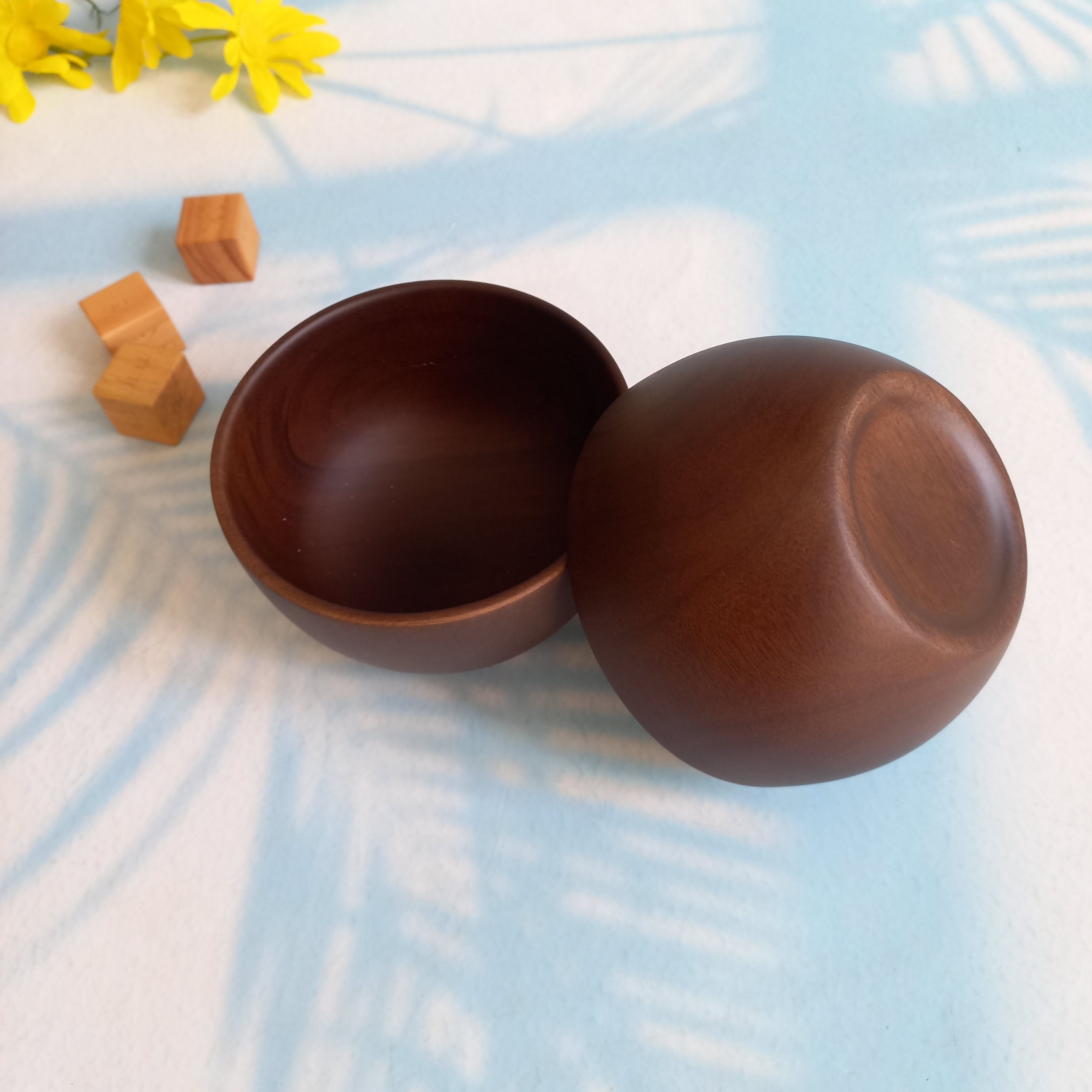 Bát Gỗ Keo Nâu Đen Size 10x6cm, Bát Nhỏ Xinh Ăn Cơm, Đựng Nước Chấm, Gia Vị
