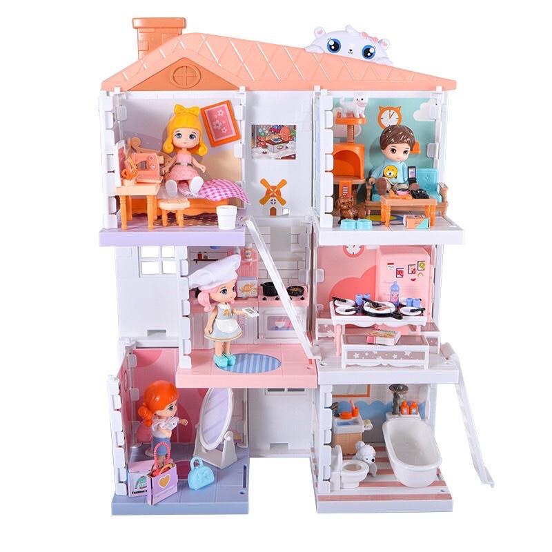 ngôi nhà búp bê, nhà baby, 4in1, căn hộ búp bê