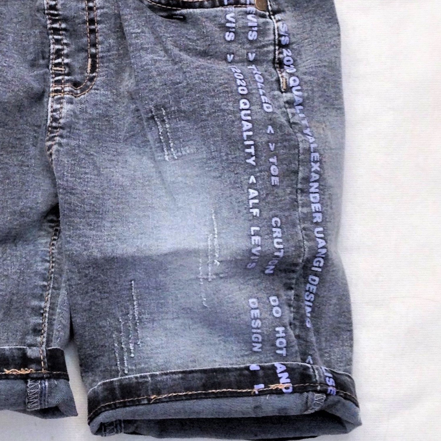 Q0003016 Quần jean lửng phom ôm body, jean thun co giãn cho bé trai từ 4-8 tuổi