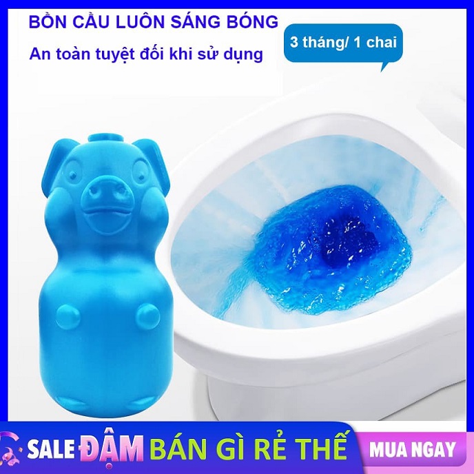 Lọ Thả Bồn Cầu Tẩy Sạch - Diệt Khuẩn - Khử Mùi Toilet Hình Con Heo