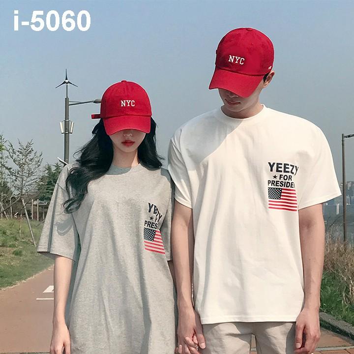 Áo thun nam nữ tay lỡ Cờ mỹ