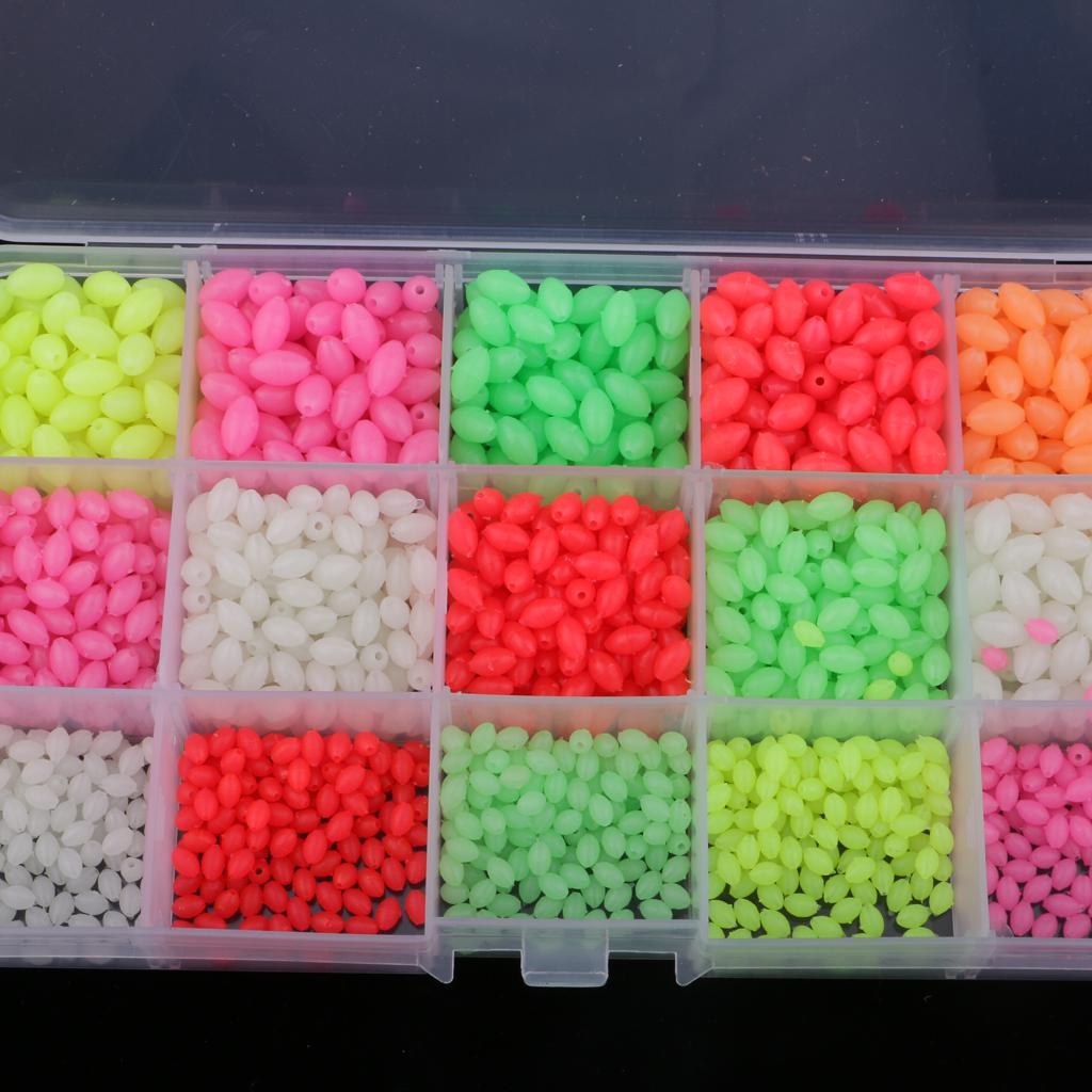 Fishing Beads Assorted,Fishing Tackle Plastic Mix Color Luminous Glow Fishing Beads Kit
