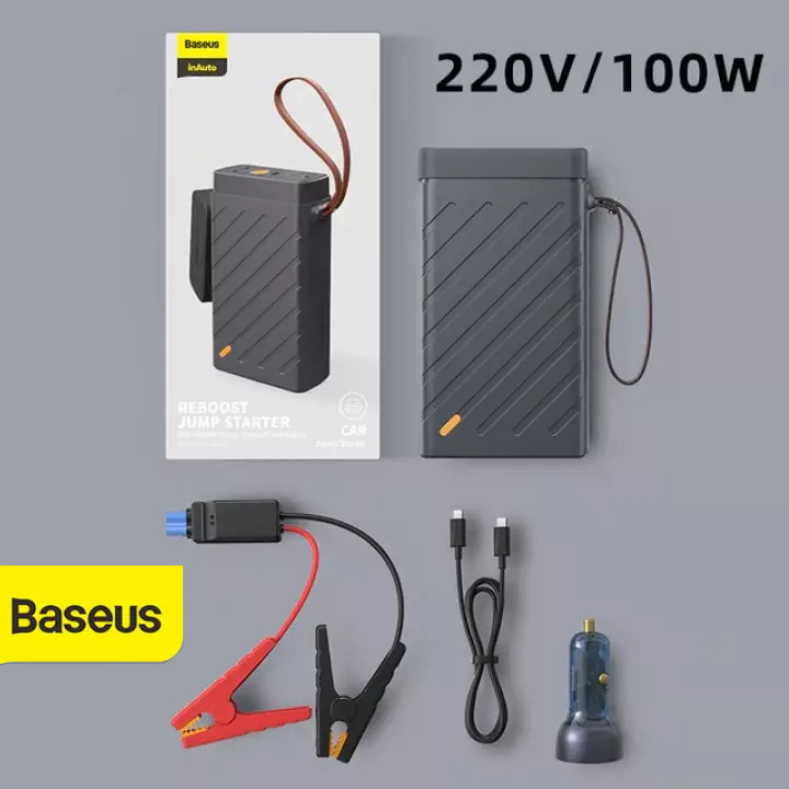 Bộ kích bình cứu hộ ô tô BASEUS Reboost Jump Starter với Nguồn điện lưu trữ năng lượng di động 220V/100W-Hàng chính hãng