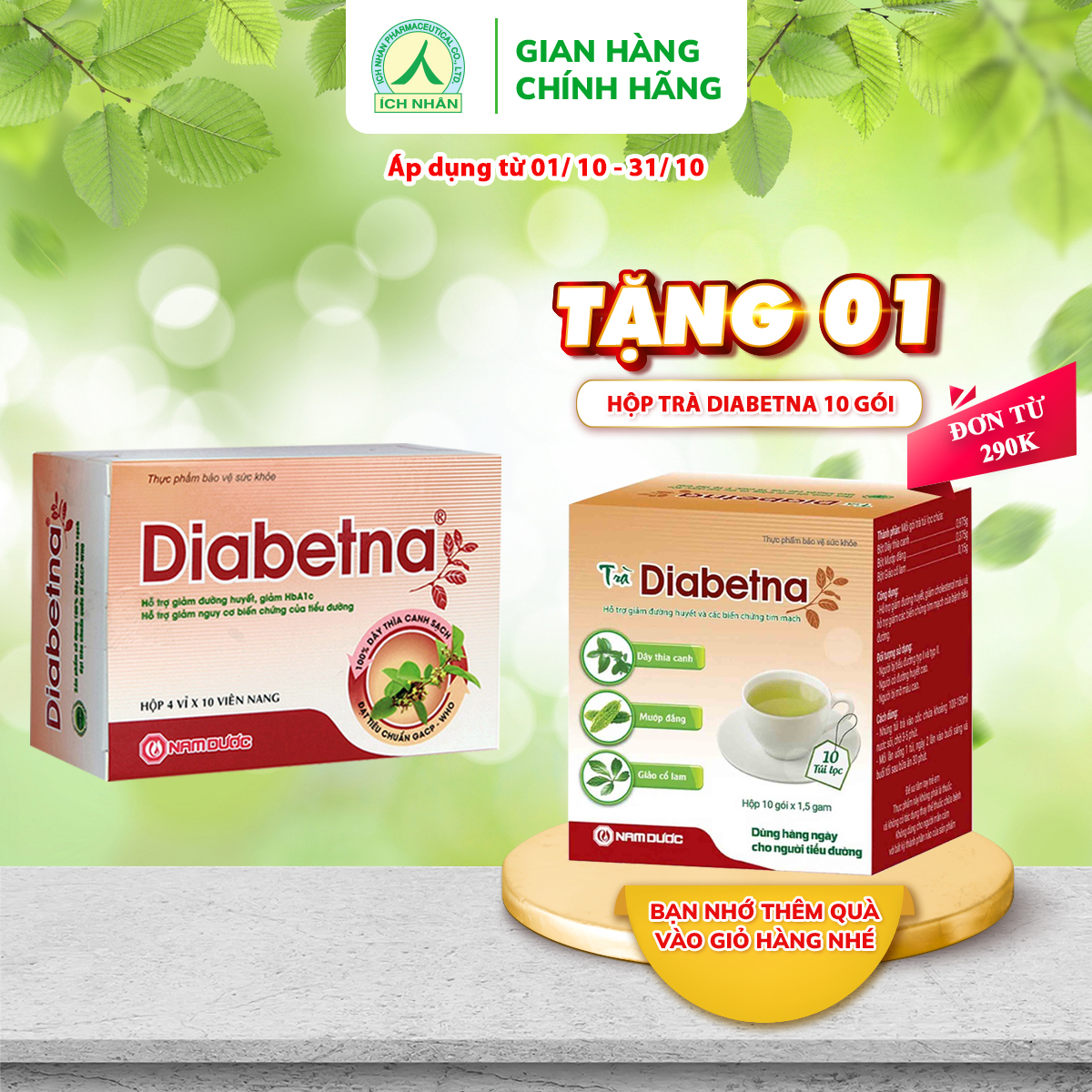 Viên uống dây thìa canh Diabetna, hỗ trợ làm giảm và ổn định đường huyết