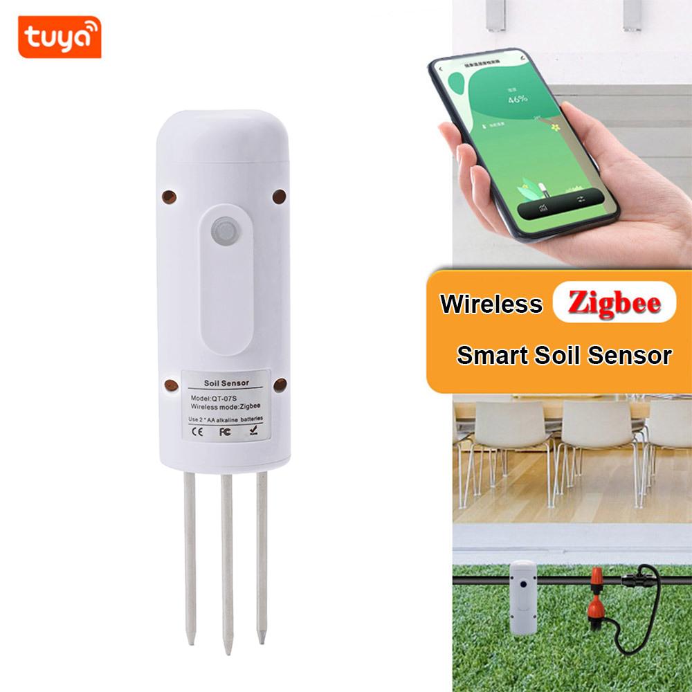 Tuya Zigbee Wireless Soil Moisture Meter Temperature Humidity Tester Plant Monitor IP67 Waterproof Detector for Garden Planting