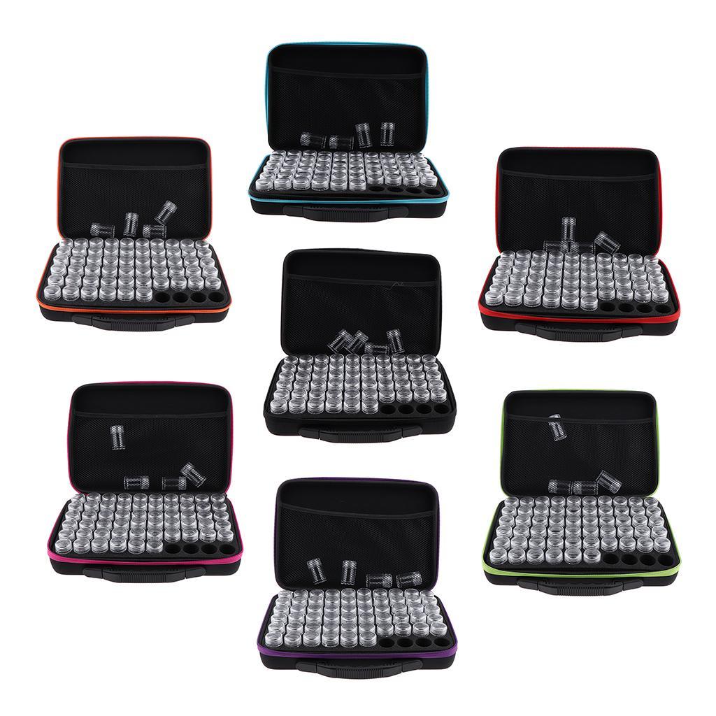 60 Grids 10ml Mini Empty Nail Powder Eye Shadow Grafts Bottles Storage Case