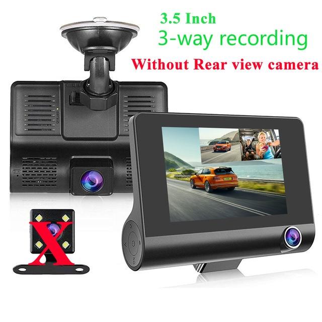 Tầm nhìn ban đêm Car DVR 3 Ống kính máy ảnh Máy ảnh ống kính kép 4.0 inch Máy quay video 1080P Dash Camera DVR với thẻ SD 32GB Máy ảnh phía sau ô tô