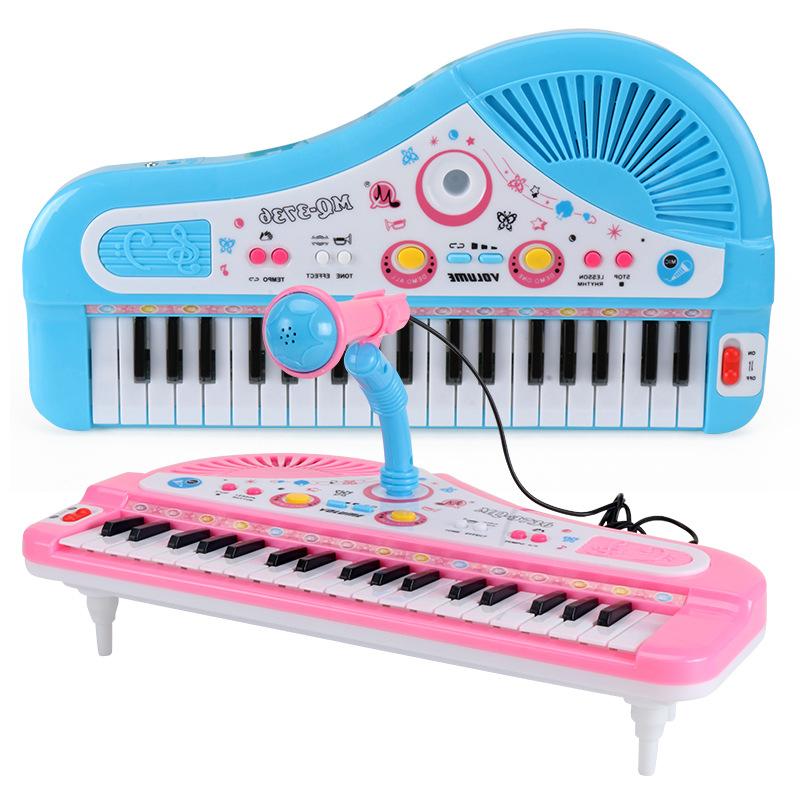Đàn organ điện tử mini dành cho trẻ em giá thấp nhất Bộ gõ piano đa chức năng 37 phím có micrô micrô nhạc cụ giáo dục sớm cho bé