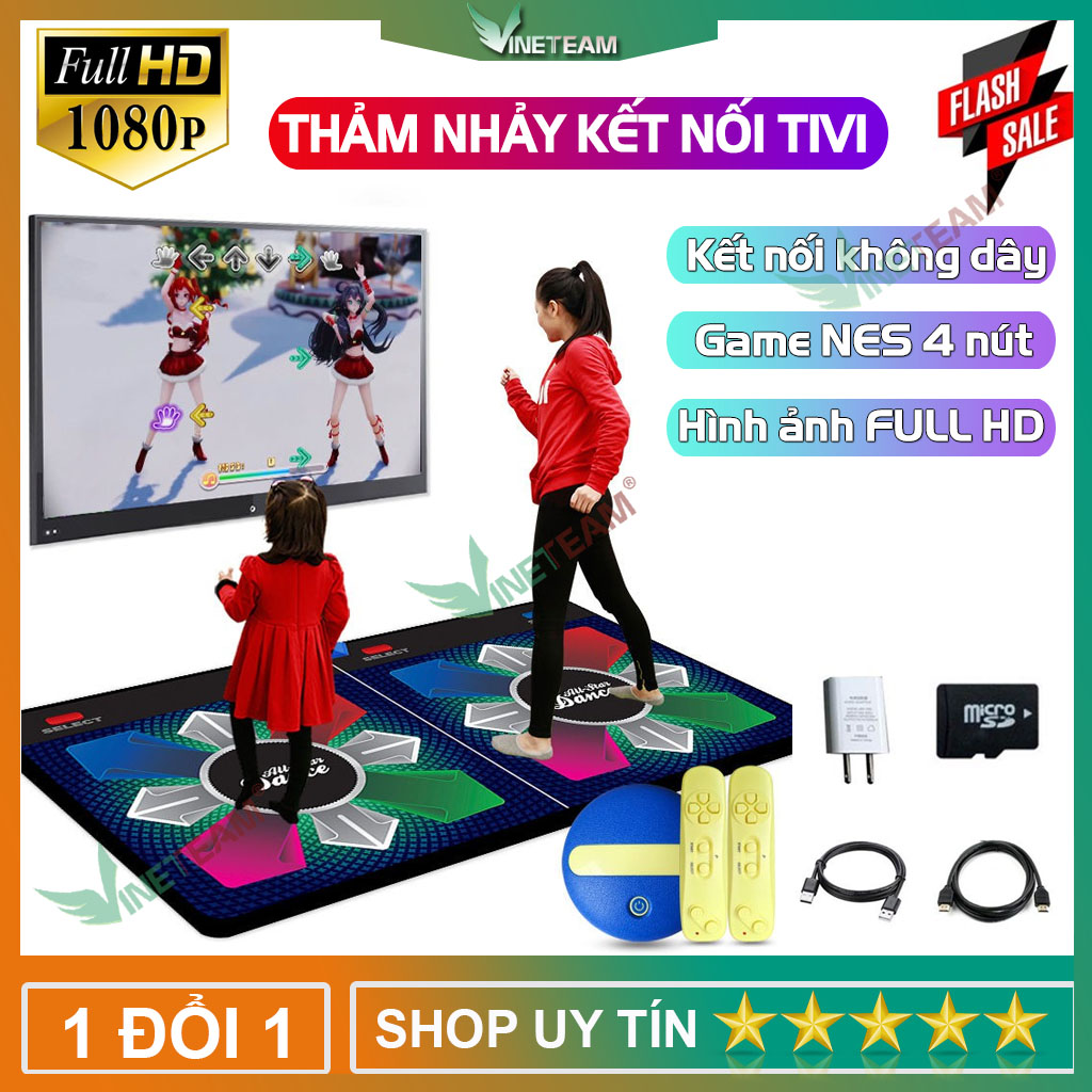 Thảm Nhảy Audition Kết nối Không Dây Tivi Tích Hợp 63 Game Kèm 2 Remote - Máy chơi Game khác Hãng OEM | MayTinhAZ.com Thảm Nhảy Audition Kết Nối Không Dây Tivi Tích Hợp 63 Game Kèm 2 Remote - Máy Chơi Game Khác Hãng Oem | Maytinhaz.Com