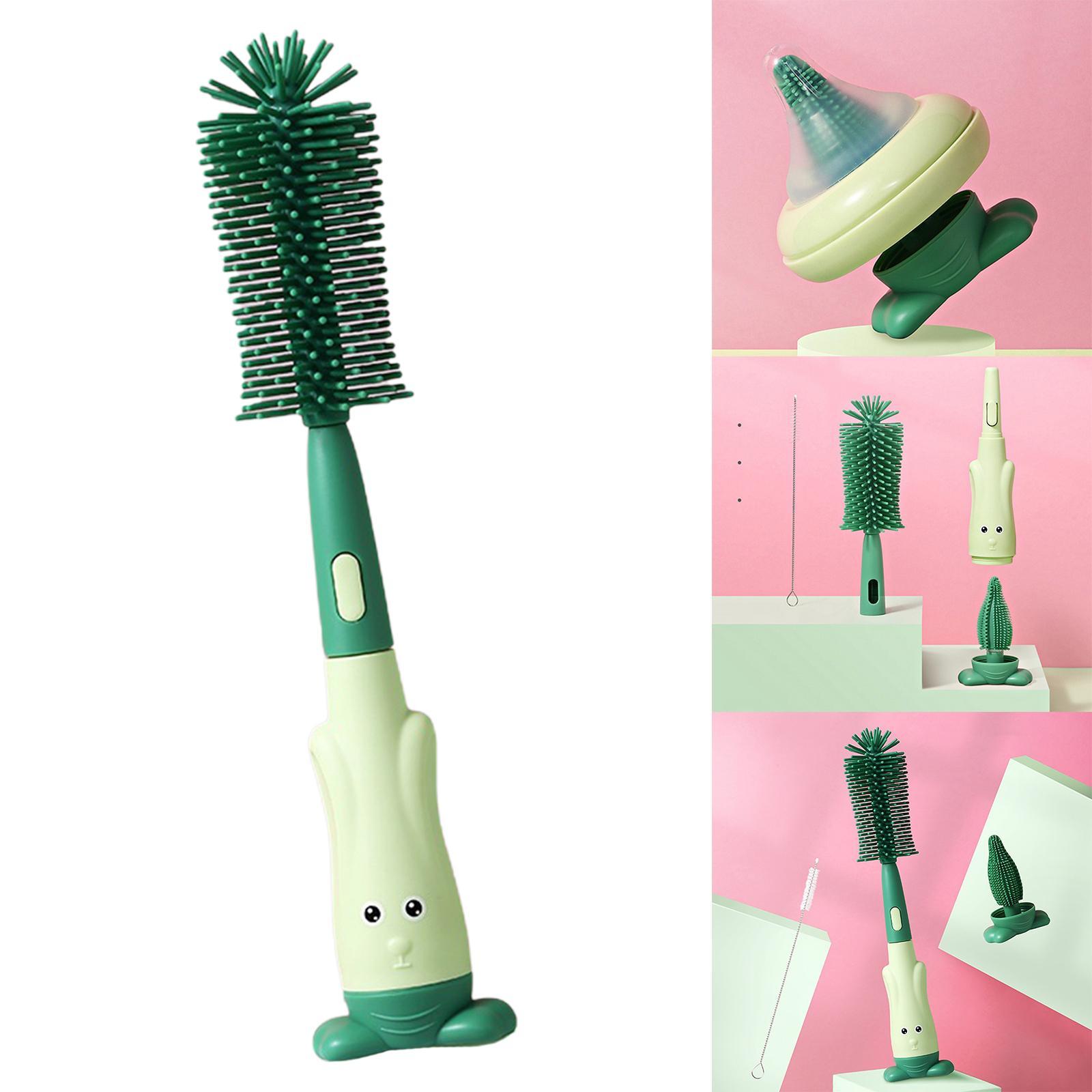 Multipurpose Bottle Cleaning Brush with Storage Base for Mugs Glass