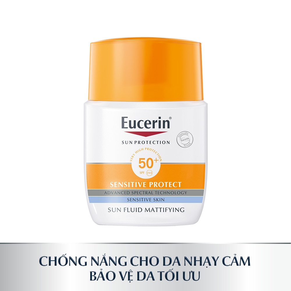 Kem chống nắng cho da nhạy cảm Eucerin Sun Fluid Mattifying SPF50+ 50ml