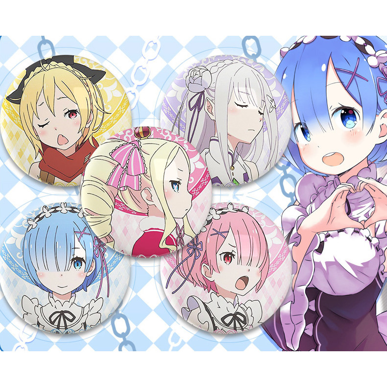 Huy hiệu in hình anime Re:Zero Bắt Đầu Lại Ở Thế Giới Khác anime chibi dễ thương huy hiệu cài áo (MẪU GIAO NGẪU NHIÊN)