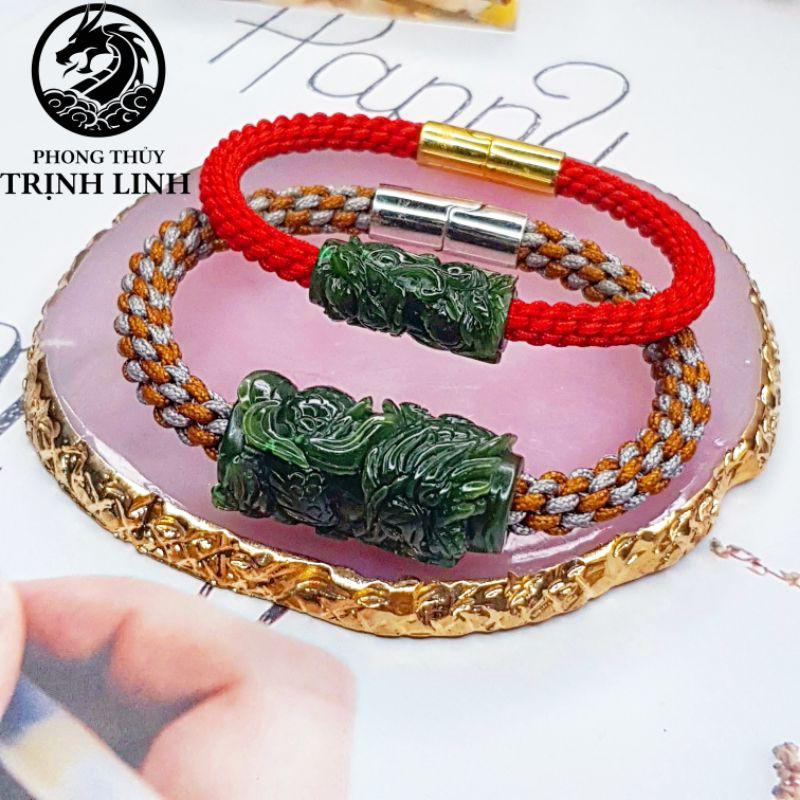 VÒNG LU THỐNG CHẠM XANH BÍCH CHẠM KHẮC RỒNG TINH XANH XẢO DÂY CAO CẤP