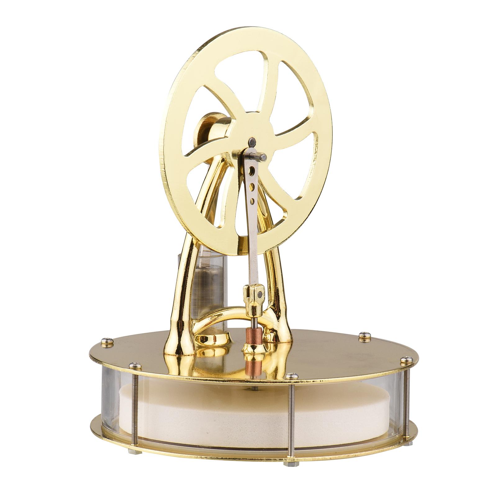 Low Temperature Stirling Engine Assembled Electricity Generator Heat Experiment Physical Model with Flywheel Design