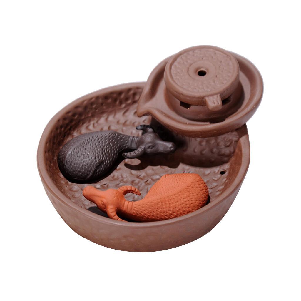 Incense Burner Backflow Censer Holder With 70pcs Sandalwood Incense Cones