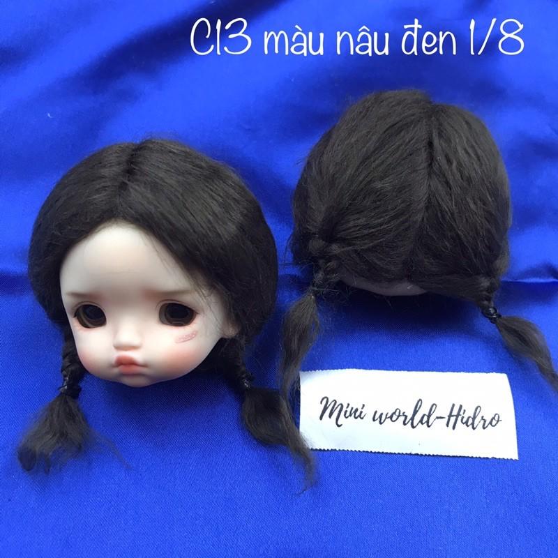 Wig len Tóc giả dành cho búp bê BJD Size 1/8, Baboliy, Amy handmade.