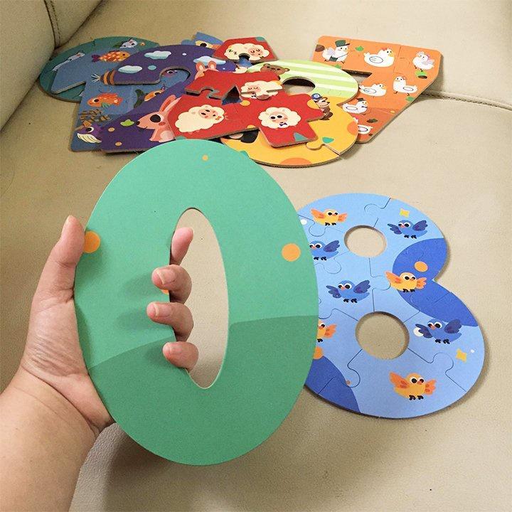 Bộ Đồ Chơi Xếp Hình Số Đếm Tiếng Anh Chất Liệu Gỗ Hình Ảnh Chân Thật Trên Mỗi Chữ Số - Đồ Chơi Giáo Dục, Xếp Hình Thông