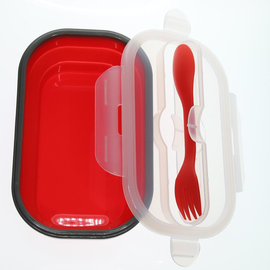 Silicone Plastic Lunch Box Picnic Bento Container Food Storage Box