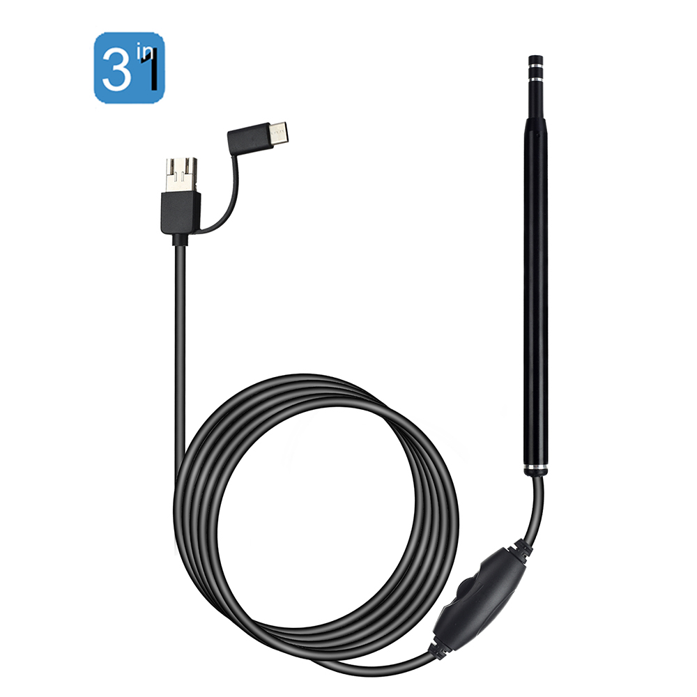 Thiết bị nội soi tai đa chức năng 3 trong 1 với máy ảnh 5.5mm với 6 mức sáng tùy chỉnh