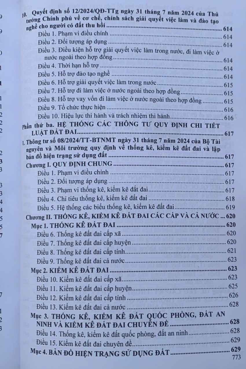 Luật Đất Đai hệ thống các văn bản quy định chi tiết thi hành