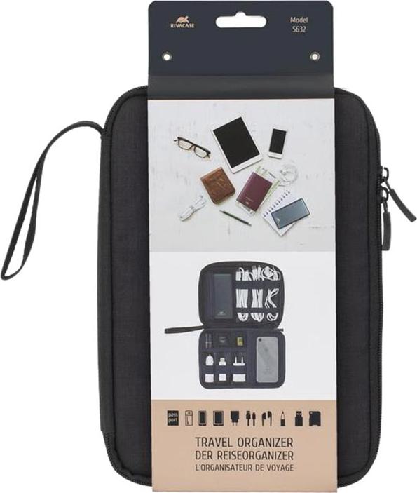 Túi Phụ Kiện RIVACASE 5632 Travel Organizer - Đen (180 x 258 x 30 mm)