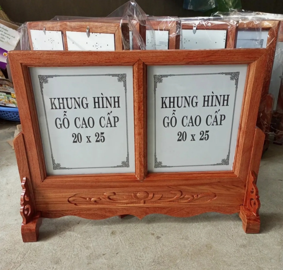 Khung ảnh thờ đôi gỗ hương,khung hình thờ cao cấp 2 kích thước