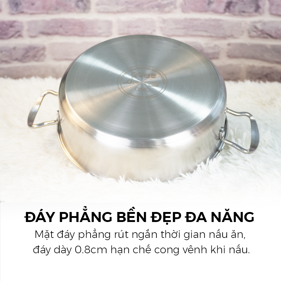 [MUA 1 TẶNG 1] Nồi lẩu đáy từ cao cấp DREAMER DKW-HPL125W có kèm nắp thuỷ tinh, Bảo hành 18 tháng, Hàng chính hãng