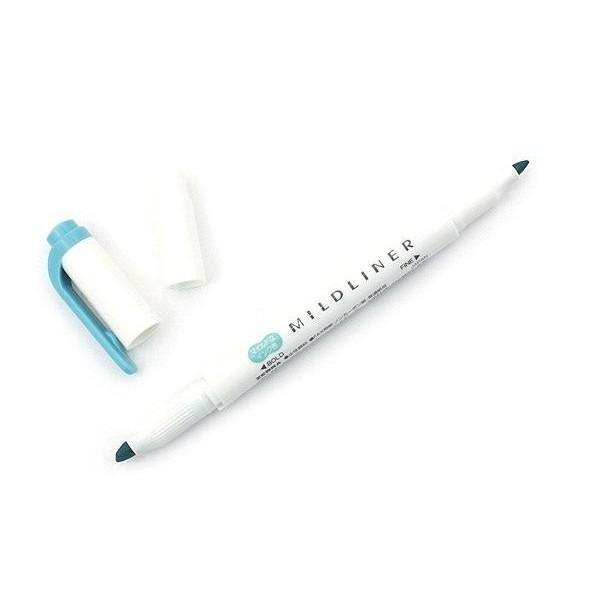 Viết Lông Dầu Dạ Quang Zebra Mildliner-MSB Fine Bold Mild Smoked Blue